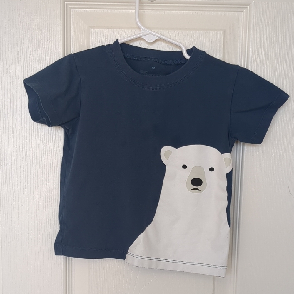 Muji Dark Blue Polar Bear Kids Tee